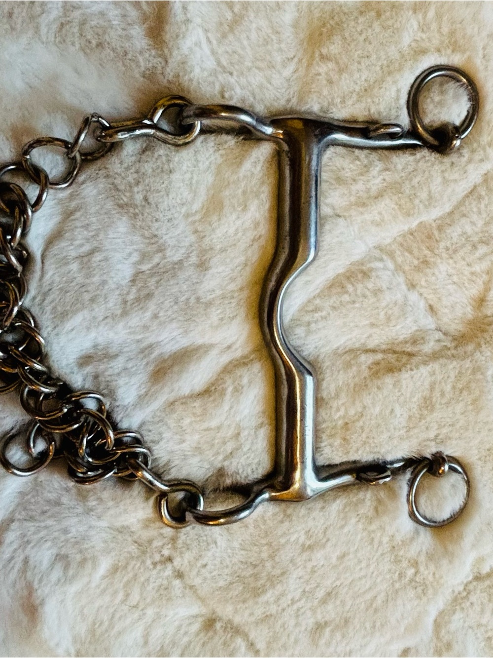 Antique style Stainless Steel Horse Bit with Chain - Silver - Picture 7 of 9